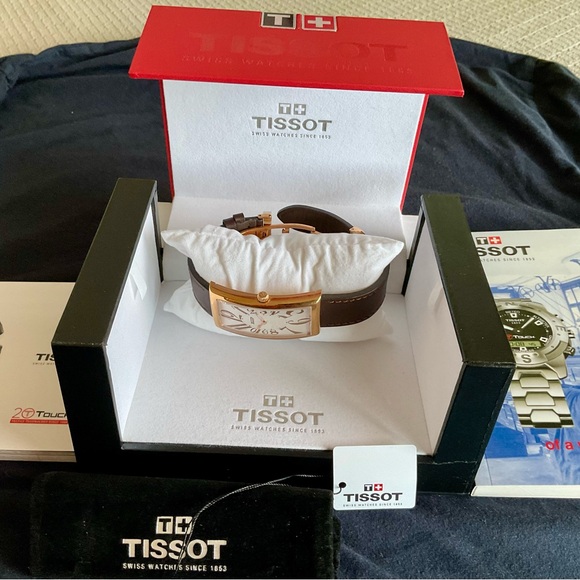 Rare Deco Tissot Heritage Banana Watch w Original Box Booklets EUC - Picture 3 of 16